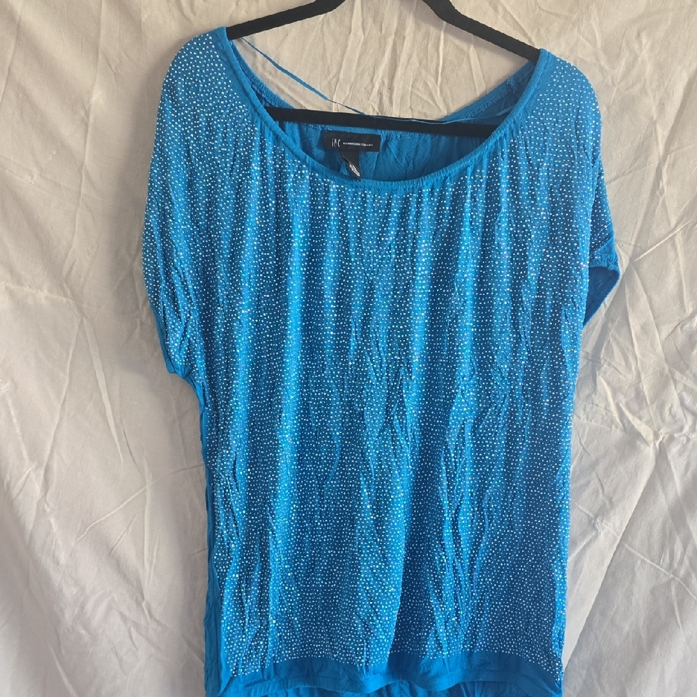 INC International Concepts Sparkling Blue Blouse
